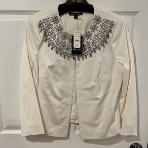 Brooks Brothers White Blazer with Rhinestone